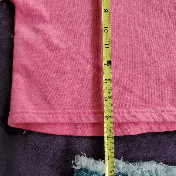 2 Pc. Pink Crop Sweater Outfit Raw Hem Wrap Jean Skirt. SO/Denybules. F-163 - Picture 4 of 12